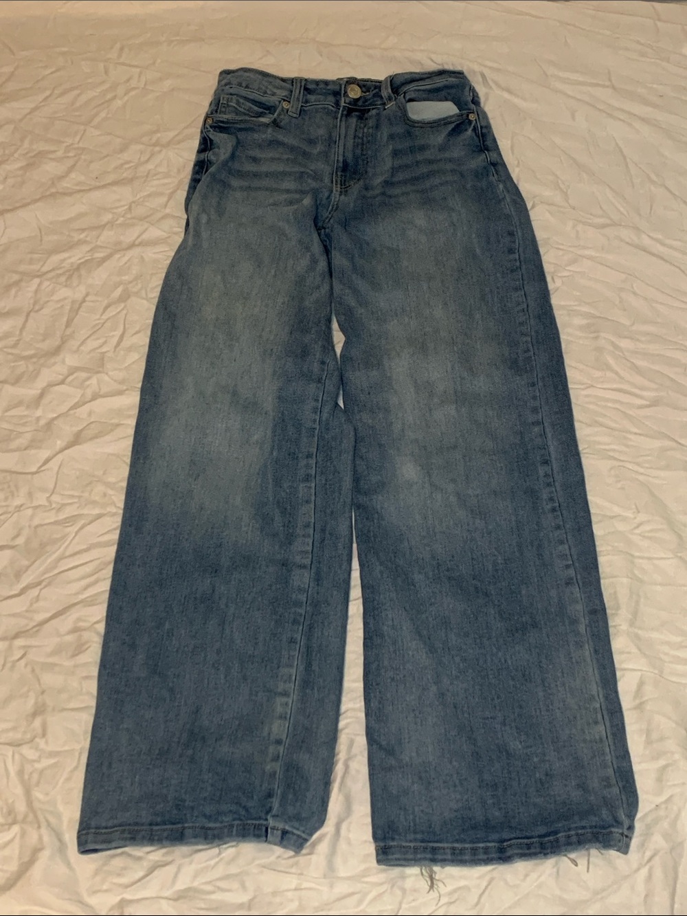 Wide Leg Blue Women's Jeans - Classic High Waist